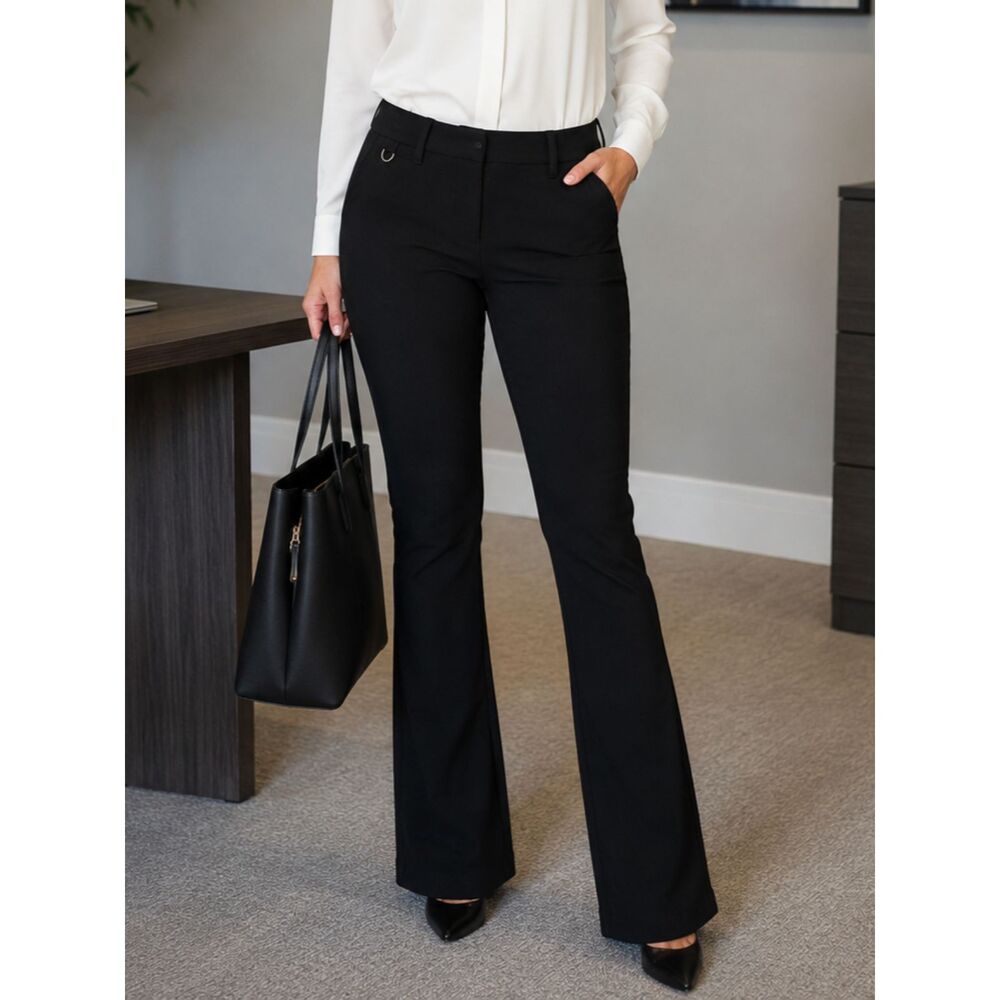 White House Black Market Slim Boot Black Career Dress Pants Women's 0S Stretch